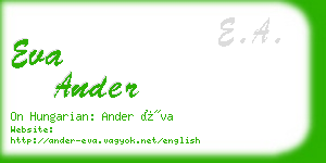 eva ander business card